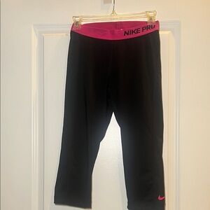 Nike Kids Leggings Black with Pink Accents